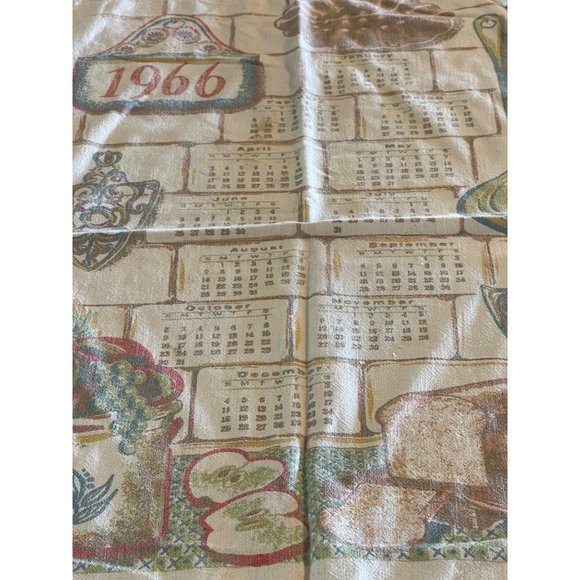 Two Calendar Dish Towels 1986 And 1966 - Picture 3 of 6